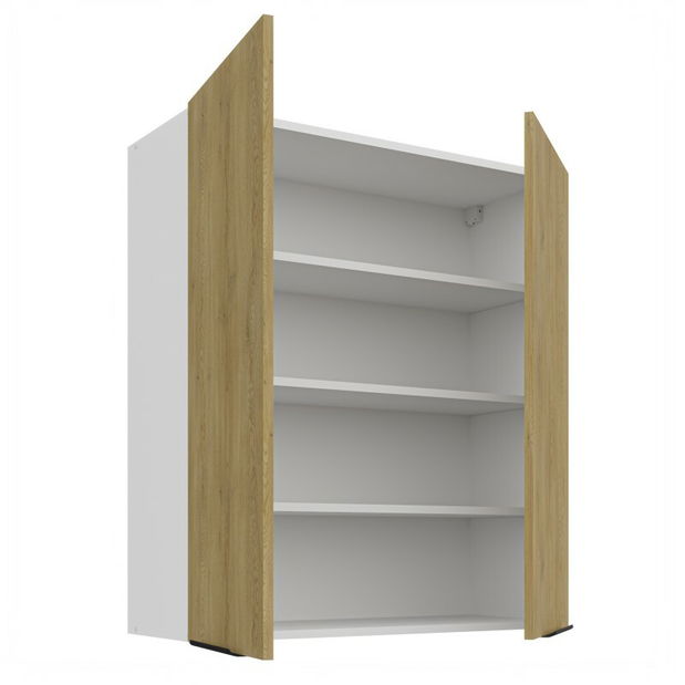 Dulap superior de bucătărie Carminia 80 G-90 2F (stejar cremona + alb)