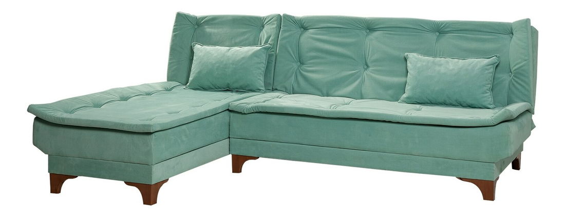 Kutna sofa na razvlačenje Klaudi (morsko plava) (L)