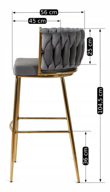 Scaun bar Frenar 2 (gri) 