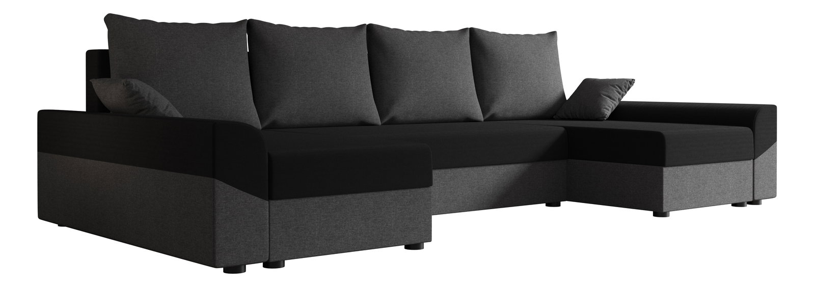Rohová sedacia súprava U Dusk U (čierna + sivá)