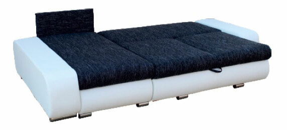 Rohová sedačka Late roh čierna + koženka biela (L)