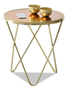 Konferenčný stolík Armin S (zlatá + hnedá)