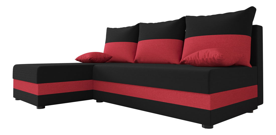 Kutna garnitura Harmony L (crna + crvena) (L)