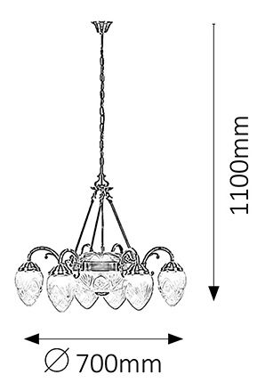 Lustră Annabella 8636 (bronz)