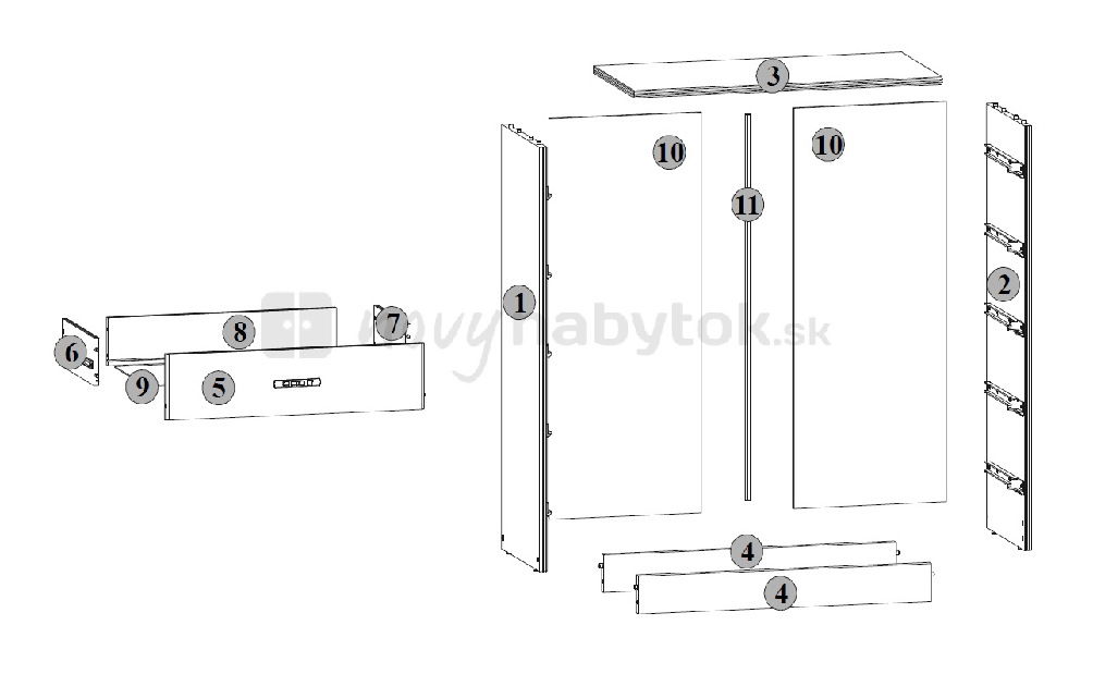 Komoda BRW TIP TOP TKOM 5S/70 (Javor)