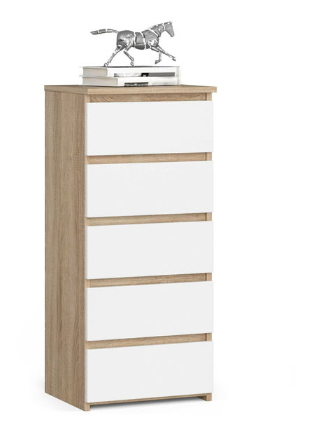 Comodă Cipriano III (stejar sonoma + alb)