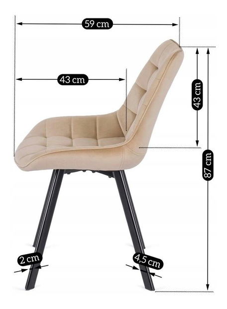 Blagovaonski set Comienzos (crni mramor + bež) (za 4 osobe)