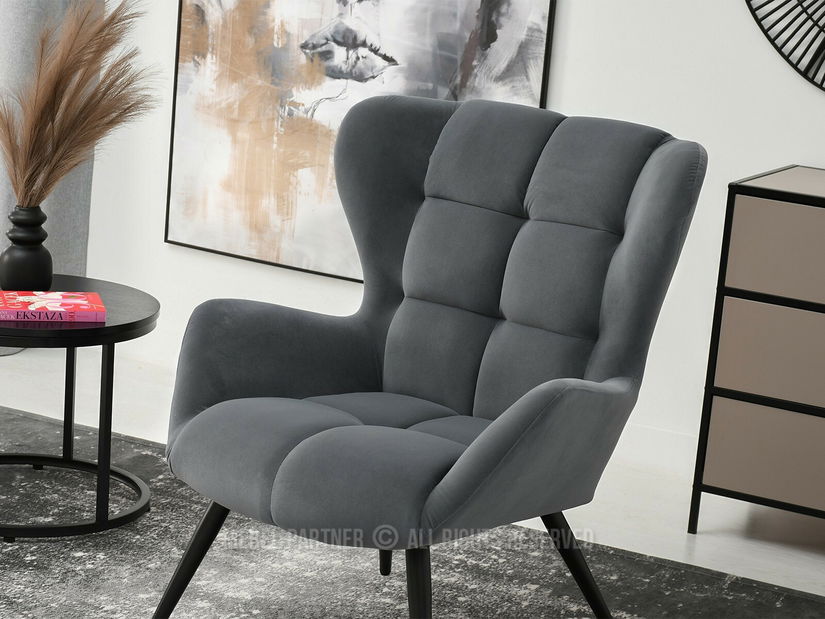 Kreslo Kikino (grafit + čierna)