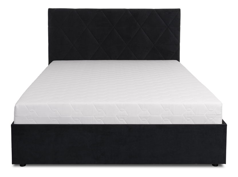 Franciaágy 160 cm Botones (fekete) (ágyráccsal)