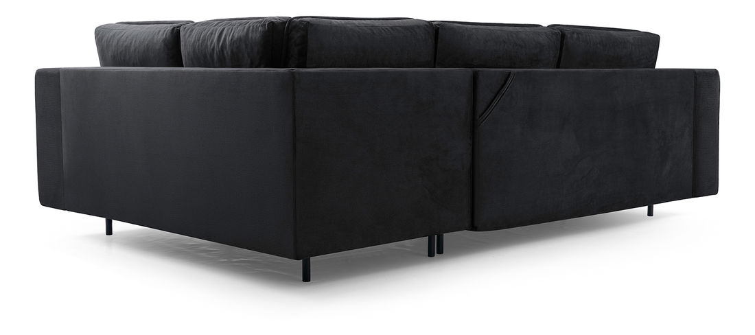 Sarokkanapé Aisha (fekete) (B)