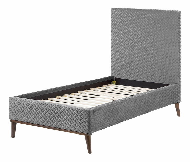 Pat de o persoană 90 cm BARON (gri deschis) (cu somieră)