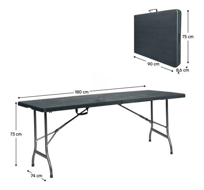 Set mobilier de grădină Ubicado (negru) (pentru 4 persoane)