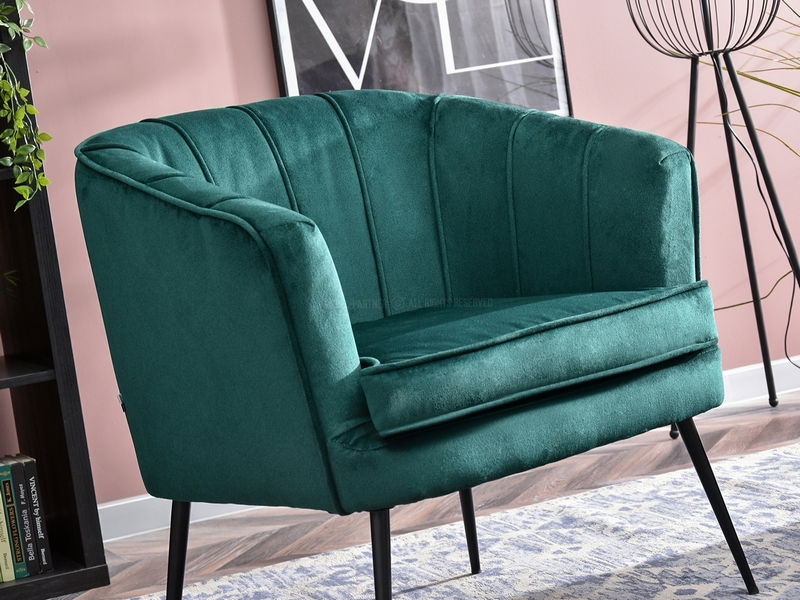 Kreslo Etimee F (zelená + zlatá)