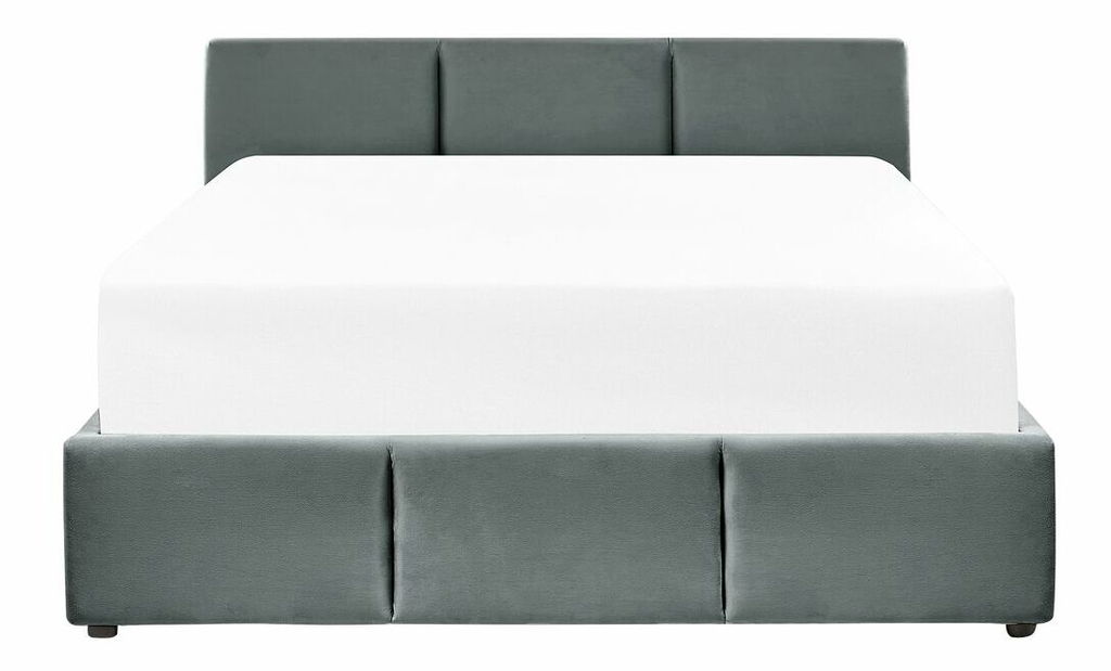 Franciaágy 160 cm Belize (sötétszürke) (ágyráccsal) (tárolóhellyel)