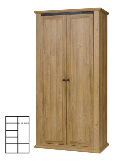 Ormar s policama Leoras MZ2 (hrast grand)