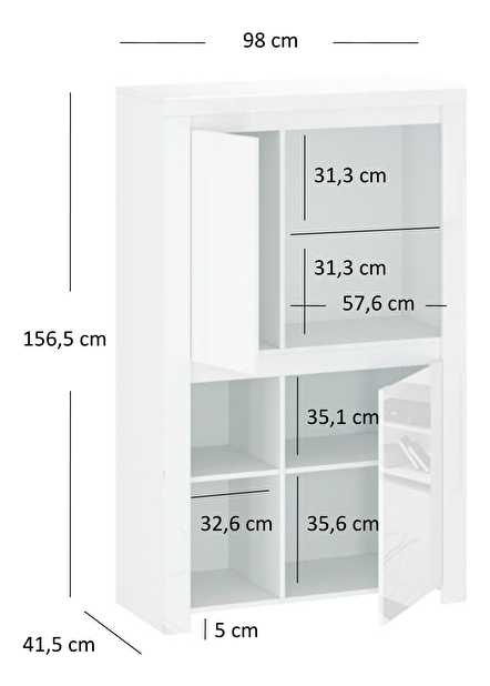 Regál Leona 2D (fényes fehér)