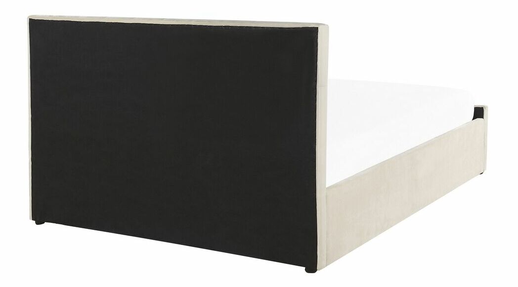 Manželská posteľ 140 cm AMESIA (béžová) (s roštom a úl. priestorom)