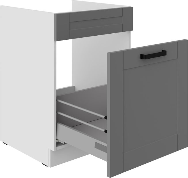 Alsó konyhaszekrény Lucid 60 ZL 1S BB (korpus: fehér + front: mdf porszürke)