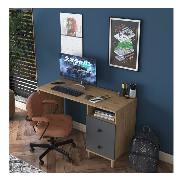 PC asztal Sikine 3 (dió + antracit)