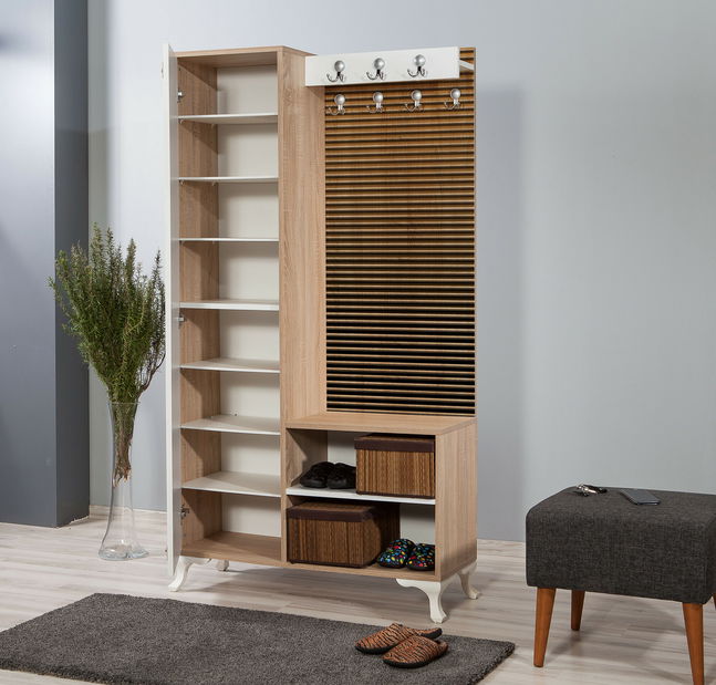 Predsieňová stena Iris 220 (Dub sonoma) (so zrkadlom)