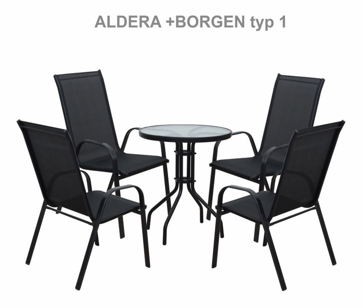 Scaun de grădină Morel (Negru) (2) *vânzare stoc