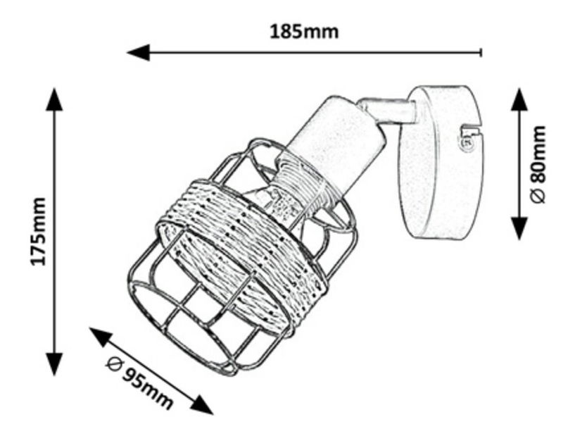 Corp iluminat spotlight Hopei 5281 (natural + negru)