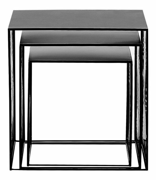 Set 3 ks konferenčných stolíkov Walder (čierna) 