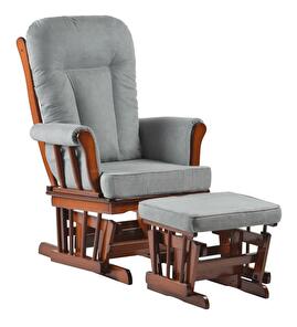 Fotelja za ljuljanje s osloncem za noge Sofarda (orah + siva) 