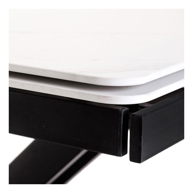 Masă sufragerie Hefin-450m-BK (negru + alb) (pentru 4 până la 6 persoane)