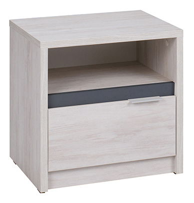 Noptieră Desayuno NS (Stejar alb + grafit lucios)