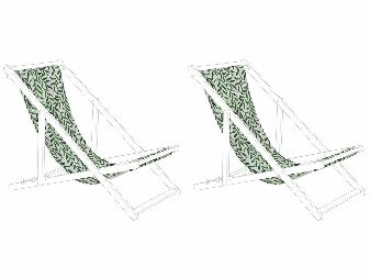 Set 2 huse pentru șezlong de grădină Antio (frunze verzi)
