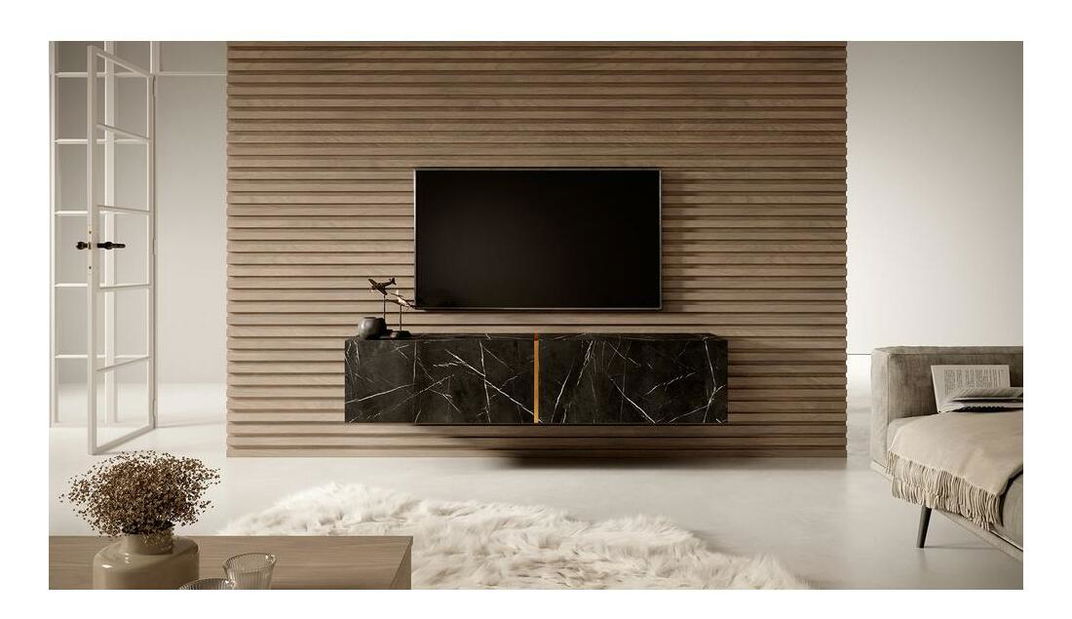 TV skrinka/stolík Bakira 140 (čierny mramor)