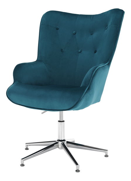 Dizajnové kreslo Canary Bird (tyrkysová + chróm)