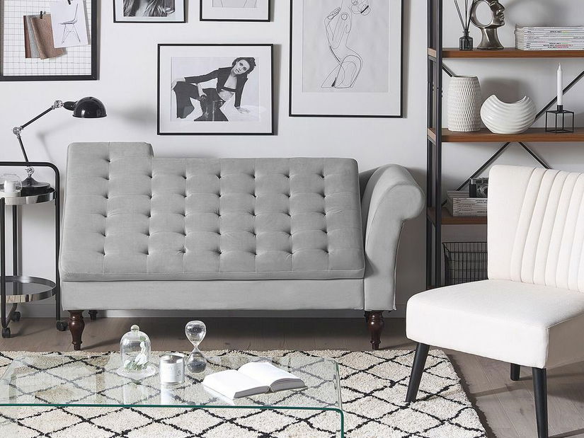 Sofa PLON (poliester) (siva) (s prostorom za odlaganje)