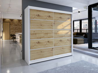 Ormar za garderobu Tatiana 4 (bijela + artisan)