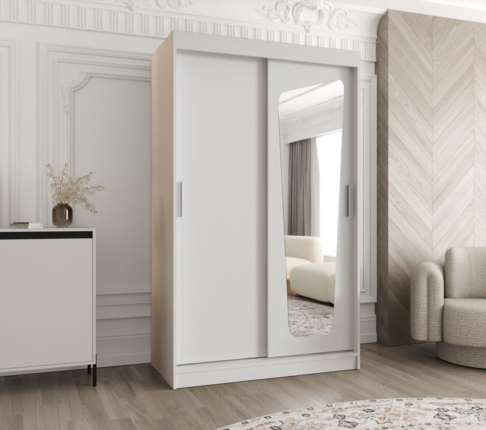 Šatníková skriňa 120 cm Mokka (biela)