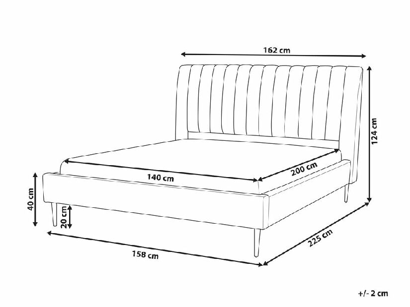 Manželská posteľ 140 cm Marvik (zelená)