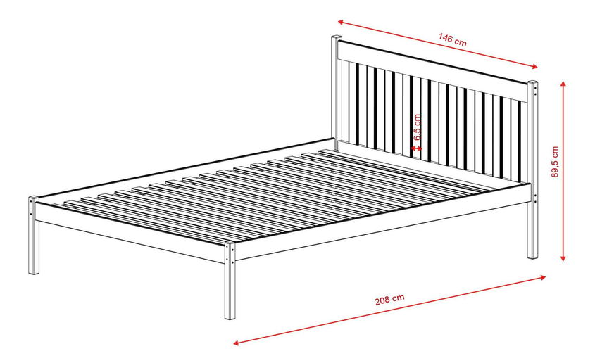 Detská posteľ 140x200 cm Kingsley (biela) (s roštom)