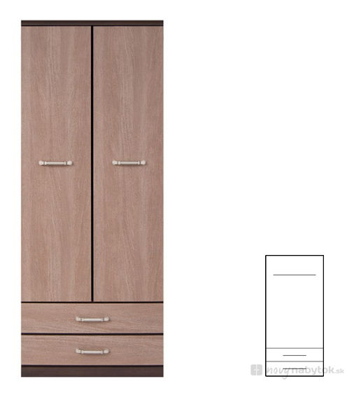Šatníková skriňa BRW INDI