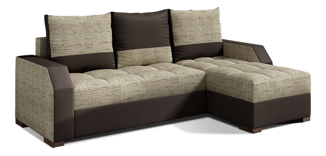 Rohová sedačka Aresea (béžová + hnedá) (P)