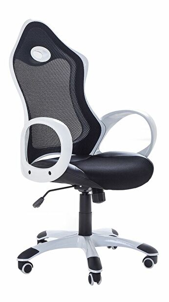 Kancelárska stolička Isit (čierne s bielymi podrúčkami)