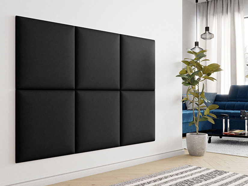 Čalúnený nástenný panel Pazara 60x60 (ekokoža soft 011 (čierna)