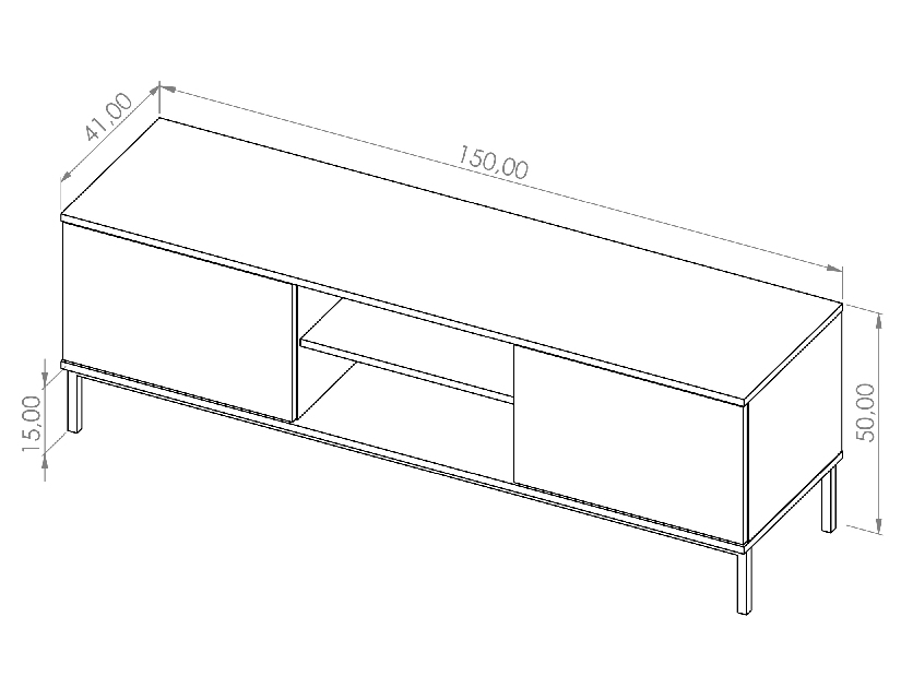 TV asztal Quebec 2D (hikori-fa)