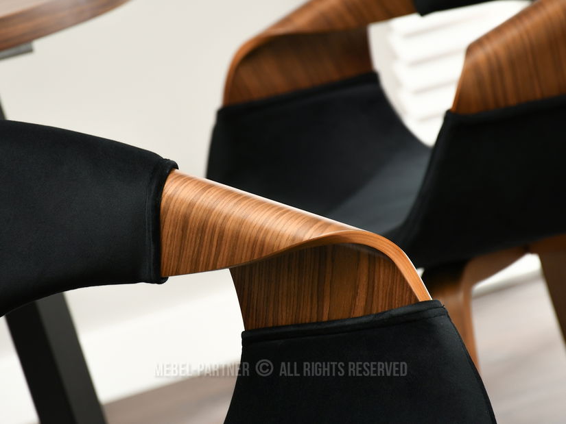 Stolička Kurt (čierna + orech)