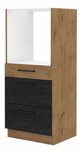 Dulap inferior de bucătărie Virion 60 DPS 145 3S BB (Stejar lancelot + lemn închis)