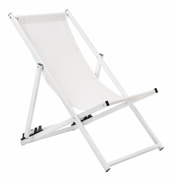 Záhradné lehátko Loci (krémovo biela)