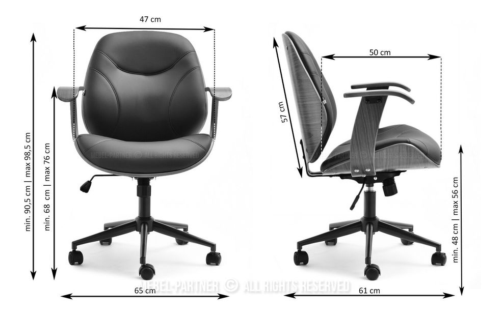 Fotel Raynold (fekete tölgy + króm)