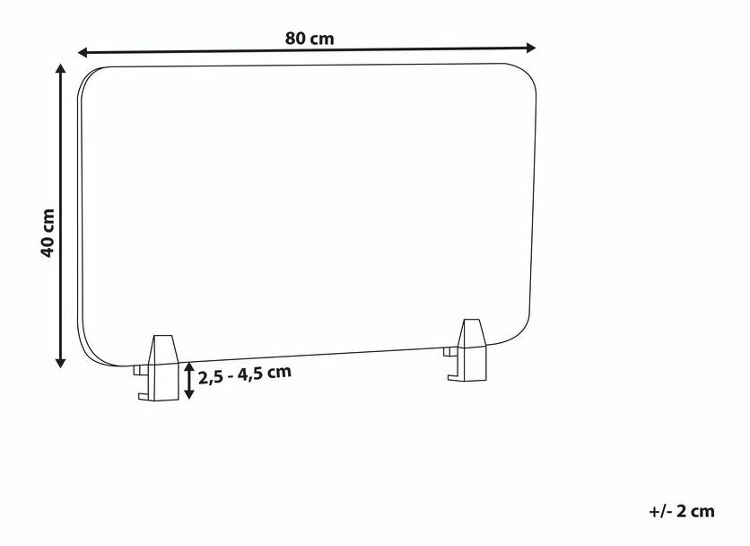 Pregrada za radni stol 80 x 40 cm Walda (žuta) 