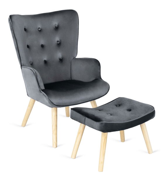 Kreslo s podnožkou Lombardi (sivá) 