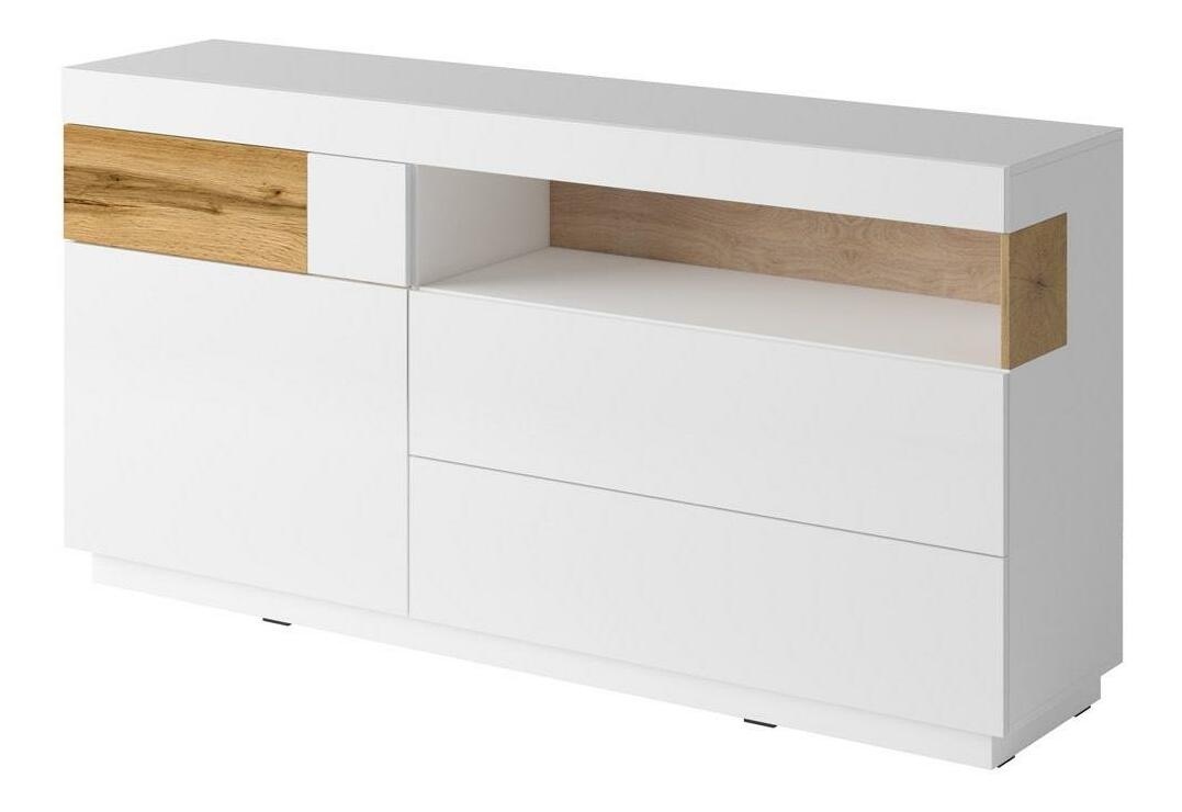 Komód Stacey Typ 47 (tölgy + magasfényű fehér)